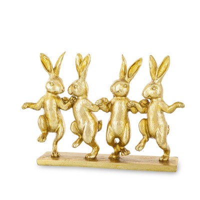 Figurka króliki złoto 153197