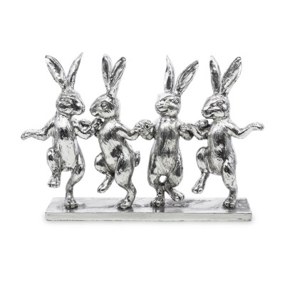 Figurka króliki srebro 128273